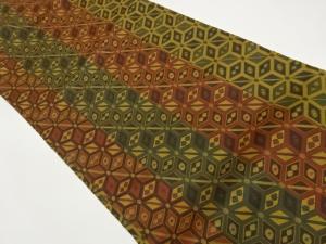 縞に変わり菱模様織出し名古屋帯